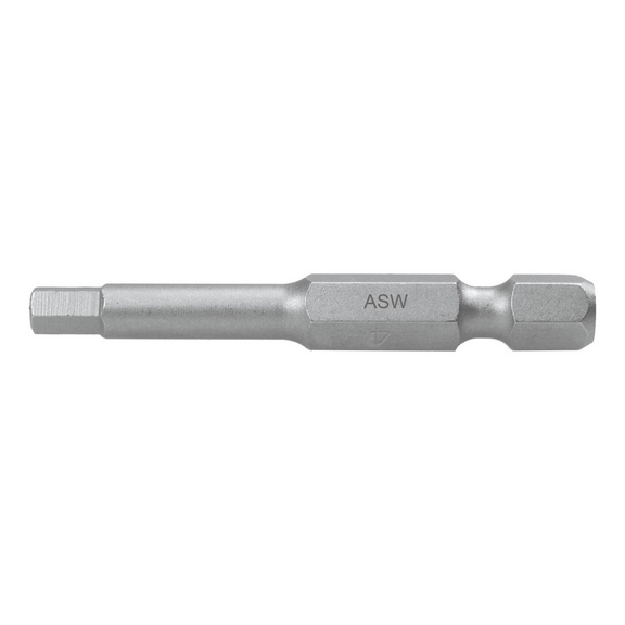 ASW Sechskant-Bit 1/4 Zoll E 6,3 Schlüsselweite 2,5mm 50 mm Ausführung zähhart - Sechskant-Bit 1/4" E 6,3  -  50 oder 70  mm