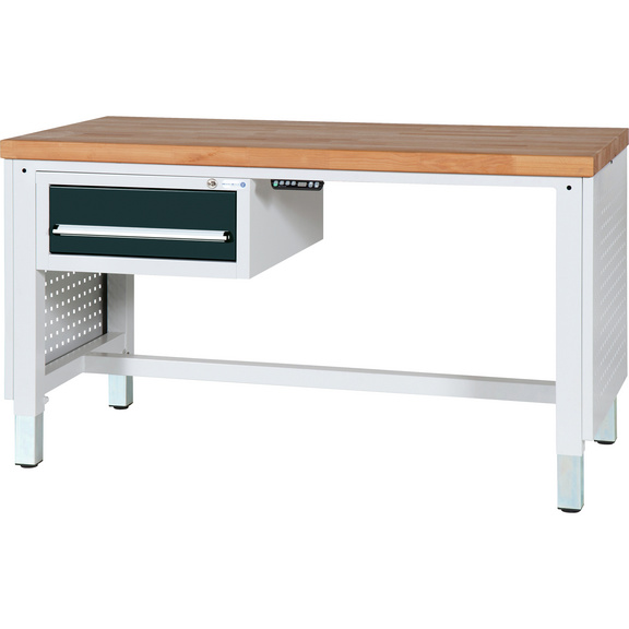 HK Werbank 1500x700 mm höhenverstellbar 700-1040 mm, 1 VA - Ergonomische Werkbank WG mit elektrischer Höhenverstellung