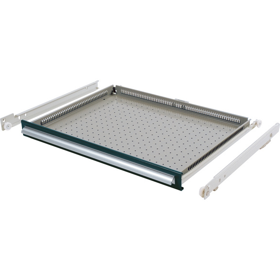 Schublade 270 mm/130 mm, VA 100 kg, RAL 7035/7016 für Innen: 600x600 mm - Schublade mit Vollauszug für Schubladenschrank System 700