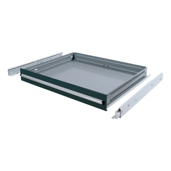 Schublade 210 mm/130 mm, VA 100 kg, RAL 7035/7016 für Innen: 600x700 mm - Schublade mit Vollauszug für HK Schrank-/ Regal-System 800