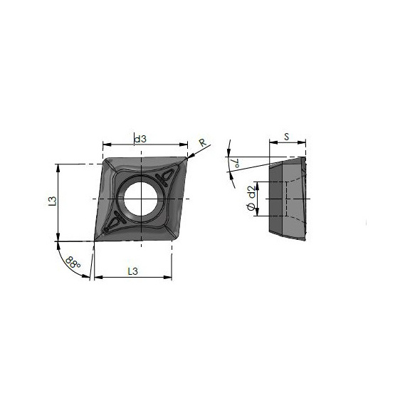 MDN.E170608/P04C DÜMMEL, DT Max Schneideinsatz Ømin=32.0 - Typ MDN, Schneideinsatz DT-Max