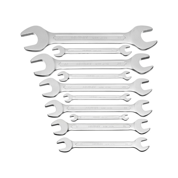 ORION Doppelmaulschlüssel-Satz 10-teilig 6x7-30x32 mm DIN 3110 - Doppel-Maulschlüssel-Satz