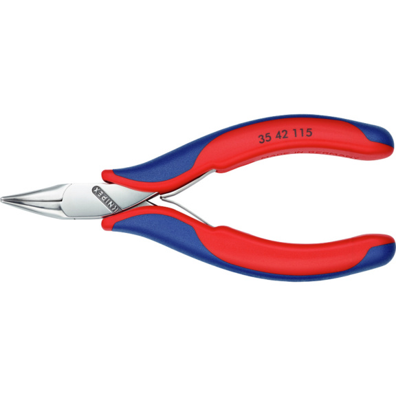 KNIPEX Elektronik-Greifzange 115 mm flache runde Backen 45 Grad gewinkelt - Elektronik-Greifzange