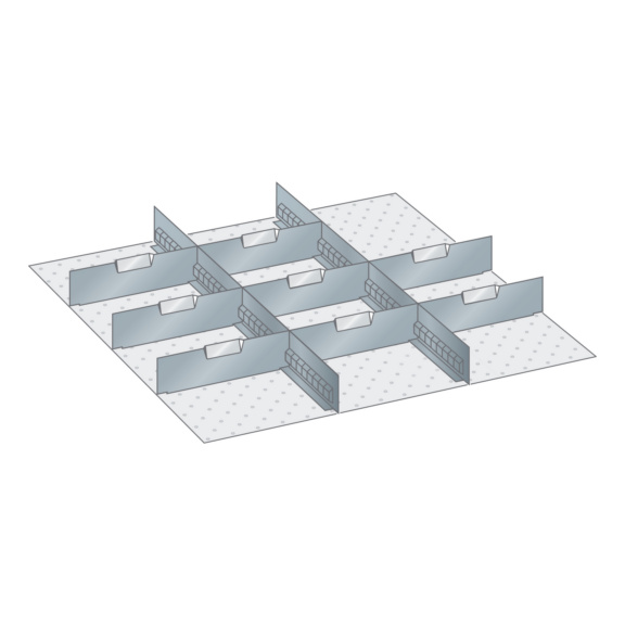 100.350.000 LISTA, Set Schlitzwände und Trennbleche 36x36E (BxTxFH) 612x612x150mm - Schlitzwand und Trennblech Set