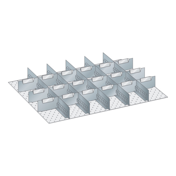 100.952.000 LISTA, Set Schlitzwände und Trennbleche 36x27E (BxTxFH) 612x459x100mm - Schlitzwand und Trennblech Set