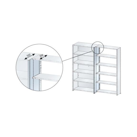 50.032.222 LISTA, Adapterseitenwand L1006 (BxTxH) 30x500x2000mm Verzinkt - "Seitenwand für Schubladenschrank"