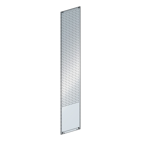 50.350.020 LISTA, Abschlussseitenwand L1006 gelocht (BxTxH) 21x350x2500mm R7035 - "Seitenwand für Schubladenschrank"