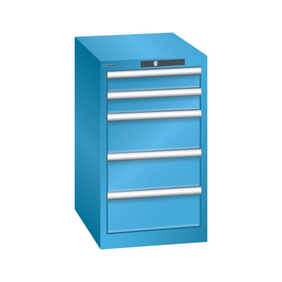 70.008.010 LISTA, Schubladenschrank 18x27E (BxTxH) 411x572x700mm RFID Lock R5012 - "Schubladenschrank, 5 Schubladen"