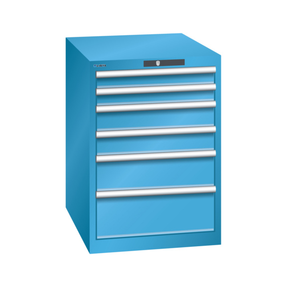 70.058.010 LISTA, Schubladenschrank 27x36E (BxTxH) 564x725x800mm RFID Lock R5012 - "Schubladenschrank, 6 Schubladen"