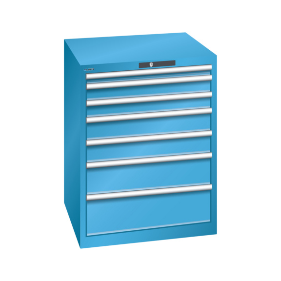 70.098.010 LISTA, Schubladenschrank 36x36E (BxTxH) 717x725x850mm RFID Lock R5012 - "Schubladenschrank, 7 Schubladen"