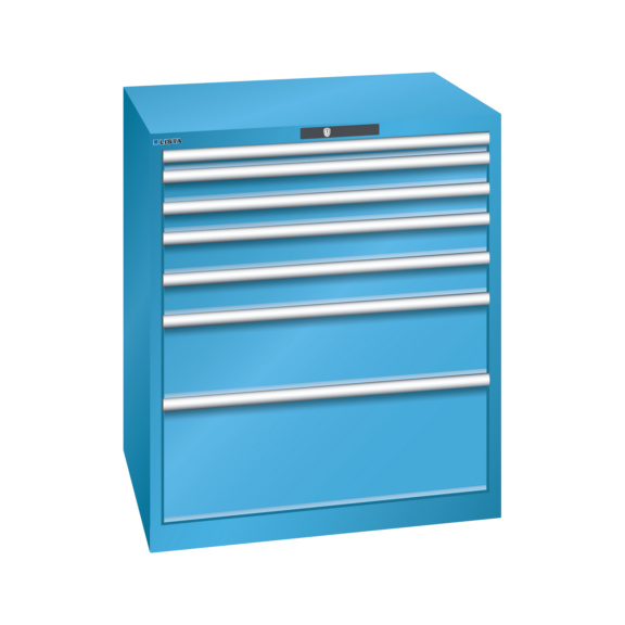 70.132.010 LISTA, Schubladenschrank 45x36E (BxTxH) 870x725x1000mm RFID Lock R5012 - "Schubladenschrank, 7 Schubladen"