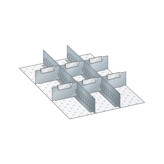 80.642.000 LISTA, Set Schlitzwände und Trennbleche 18x27E (BxTxFH) 306x459x150mm - Schlitzwand und Trennblech Set