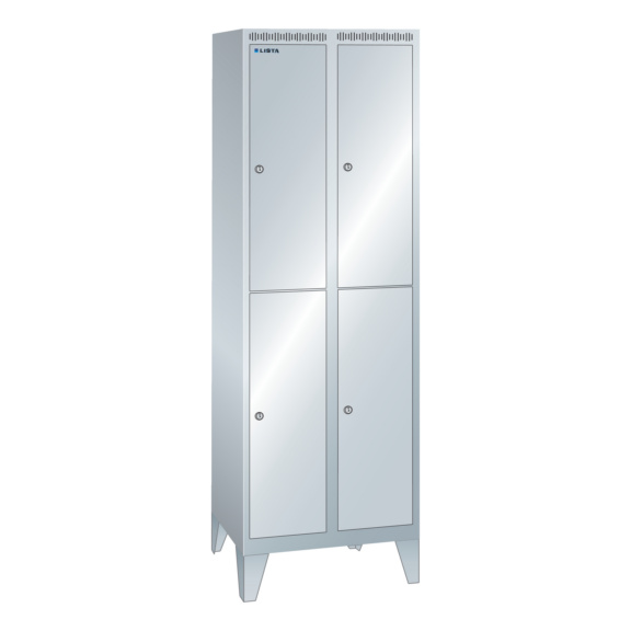 LISTA armoire, lisse 600 x 500 x 1850 mm 2 x 2 compartiments R7035 - Casier