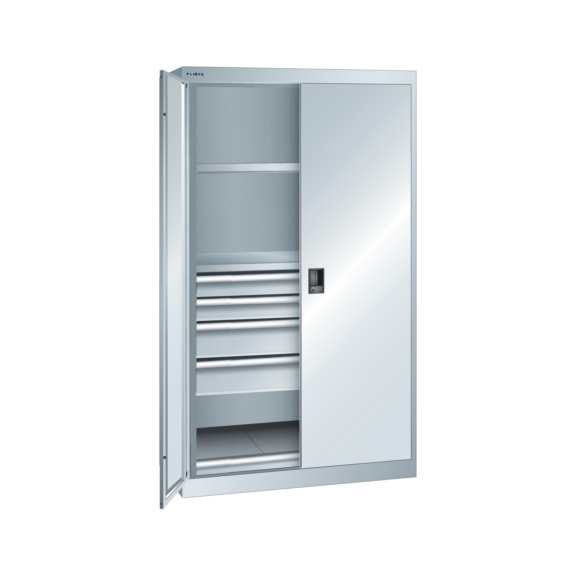 57.557.020 LISTA, Schwerlastschrank 54x27E (BxTxH) 1100x641x1950mm RFID Lock R7035 - "Schwerlastschrank mit Flügeltüren"