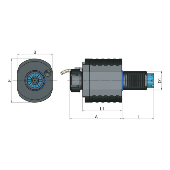 TOAX50E40122 EROGLU, Axial Bohr-und Fräskopf Spannzangenaufnahme DIN 6499 Baruffaldi TOEM VDI50 ER40/3-26-122 - Axial Fräskopf, Baruffaldi TOEM