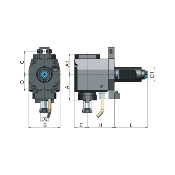 80RA50K22A075C64 EROGLU, Radial Fräskopf Fräsdornaufnahme DIN 6357 Sauter-Revolver DIN 5480 Typ A VDI50 22-75 C=64 - Radial-Fräskopf, Sauter-Revolver