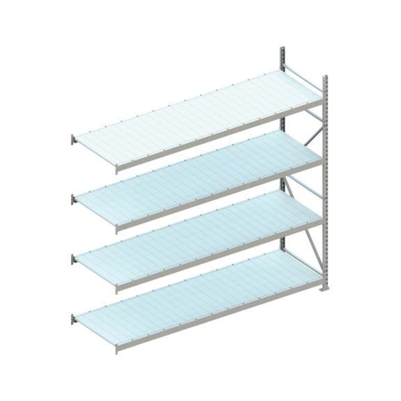 META Weitspannregal Mini-RACK Höhe 2500mm Anbauregal mit Stahlpaneele 2600x800mm - Weitspannregal