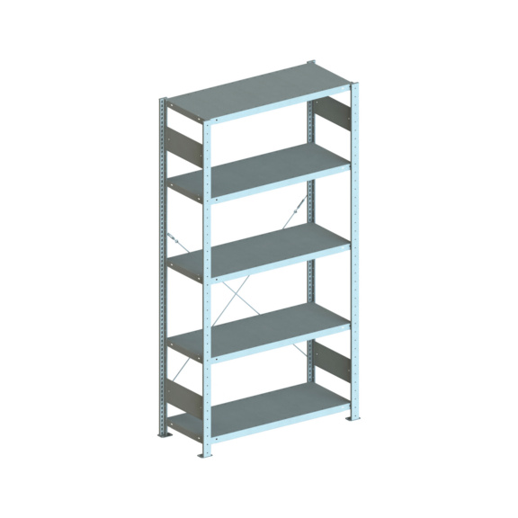 META S3 Steckregal CLIP 150 verzinkt mit 5 Böden Grundregal 2000x1000x400 mm - Fachboden-Steckregal einzeilig