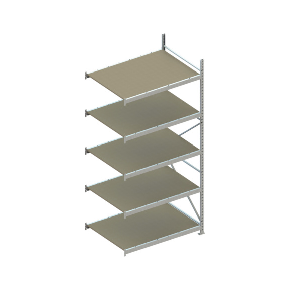 Etag. gd comp. META Mini-RACK H 3000mm, ray. élém. pann. bois agglo 1400x1050mm - Etagères à grande portée MINI RACK