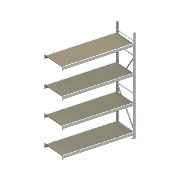 META Weitspannregal Mini-RACK Höhe 2500 mm, Anbauregal m.Spanplatte 1800x650 mm - Weitspannregal MINI-RACK