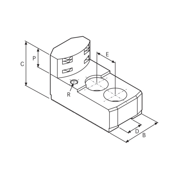 ATORN Greiferbacken Innen gehärtet M12 1,5 mm x 60 Grad Abstand 25 mm - Greiferbacken Innenspannung, gehärtet