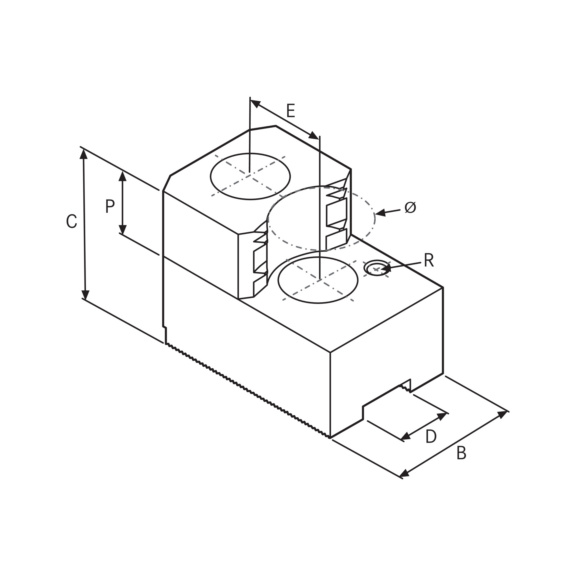 ATORN Greiferbacken Aussenspannung gehärtet M12 1,5 mm x60 Grad Abstand 30 mm - Greiferbacken Aussenspannung, gehärtet