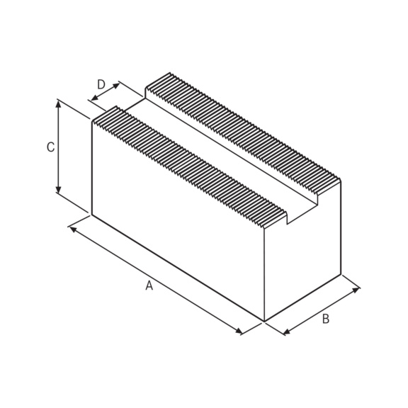 ATORN Aufsatzbacken weich ungebohrt 420x40x80 mm 1,5 mm x 60 Grad - Aufsatzbacken