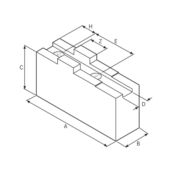 ATORN Aufsatzbacken weich Stahl 90x80x60 mm M12 Bohrabstand 40 mm - Aufsatzbacken weich