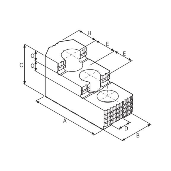 ATORN Umkehraufsatzbacke gehärtet 96x44,5x54 mm M12 1,5 mmx 60 Grad E 26 mm - Umkehraufsatzbacke, gehärtet