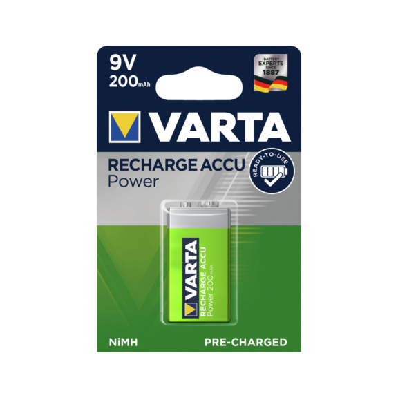 VARTA Akku RECHARGEABLE POWER Typ E-Block Blister 1 Stück 8,4 V Ni-MH - Long Life Akku / Power Akku E-Block