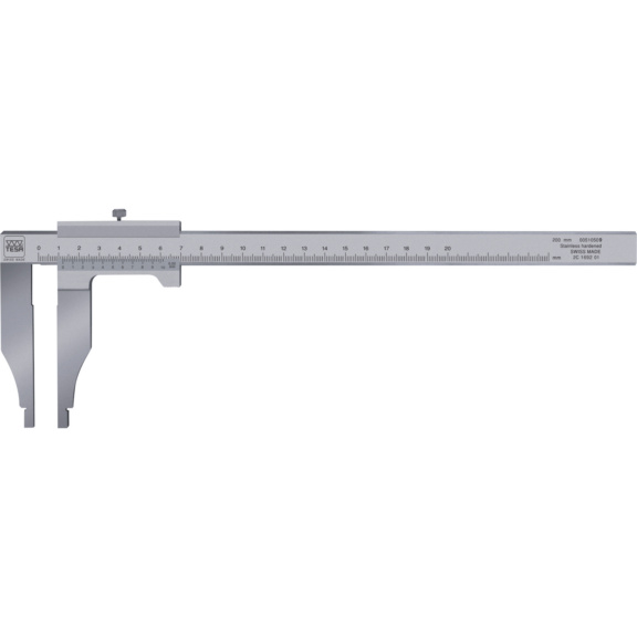 TESA Messschieber 300 mm Nonius 0,05 mm +Zoll ohne Spitzen ohne Feineinstellung - Werkstatt-Messschieber, Nonius, ohne Messer-Spitzen