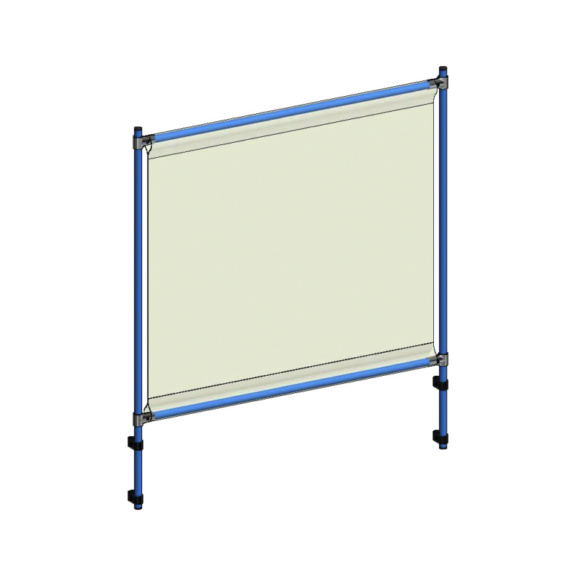 Infektionsschutzrahmen FETRA L x B x H 1260 x 49 x 1410 mm PVC-Folie glasklar - Infektionsschutzrahmen