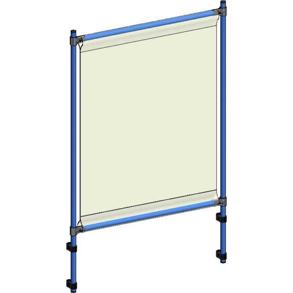 Infektionsschutzrahmen FETRA L x B x H 910 x 49 x 1410 mm PVC-Folie glasklar - Infektionsschutzrahmen