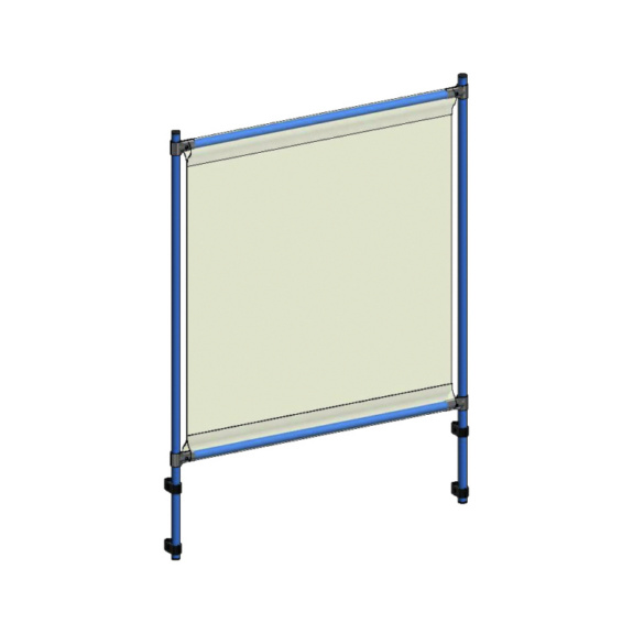 Infektionsschutzrahmen FETRA L x B x H 1060 x 49 x 1410 mm PVC-Folie glasklar - Infektionsschutzrahmen