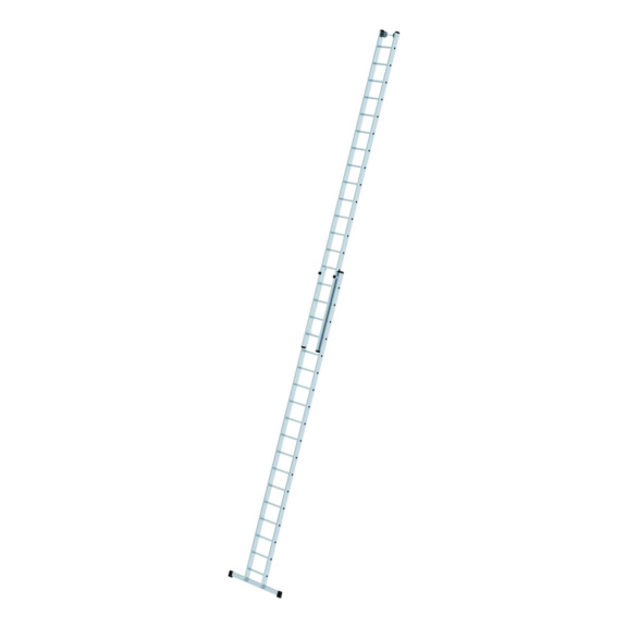 GÜNZBURGER Sprossen-Schiebeleiter 2-teilig mit Traverse 2x18 Sprossen - Sprossen-Schiebeleitern 420 mm breit aus Alu, Standard-Traverse