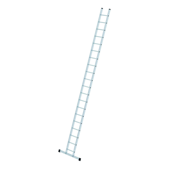 GÜNZBURGER Sprossen-Anlegeleiter mit Standard-Traverse 20-Sprossen - Sprossenleitern 420 mm breit aus Alu, Standard-Traverse