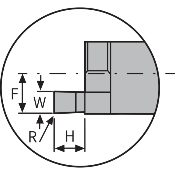 ATORN mini-plaqu. à saigner S, saignée axiale, ext., D min = 12,0mm 1,5mm 2,5mm - Plaquette à saigner miniature, avant