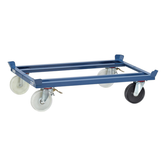 Paletten-Fahrgestell für Routenzüge 1210x810mm, ESD, brilliantblau - Palettenfahrgestell für marktübliche Routenzüge