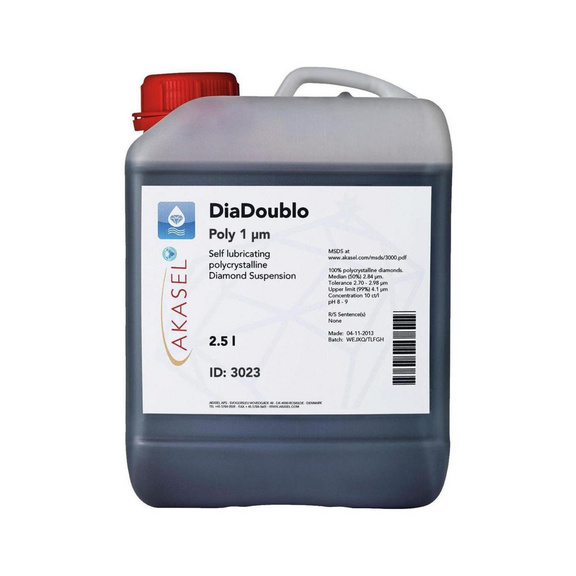 AKASEL DIADOUBLO POLY Suspension 1 µm, Endpolieren 2,5 L - 2 in 1 Diamantsuspension Dia-Doublo Poly