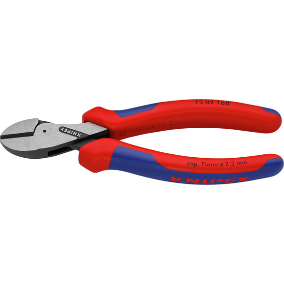 KNIPEX X-Cut Seitenschneider 160 mm Kopf poliert mit Zweikomponentengriff - Kompakt-Seitenschneider X-Cut, hochübersetzt