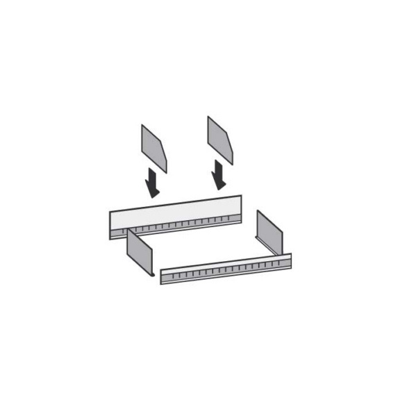 HOFE Muldeneinsätze 1000x300 mm, verzinkt Stecksystem - Muldeneinsatz für Fachbodenregale