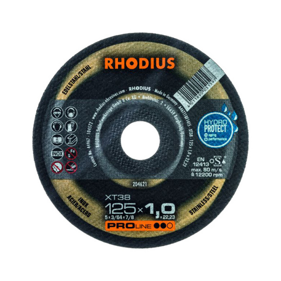 RHODIUS Trennscheibe extradünn 115x1,5x22,2 mm gerade Form - Trennscheiben XT 38 INOX