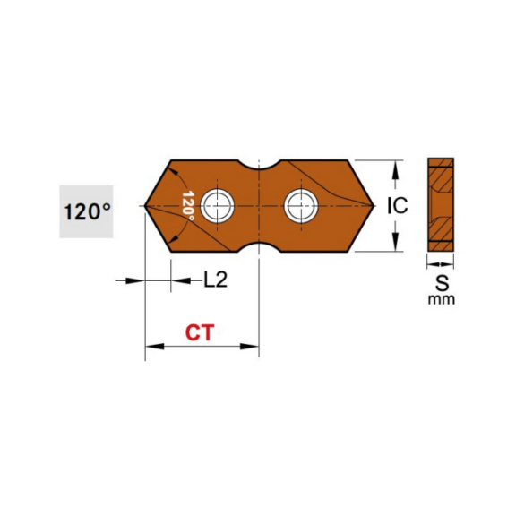 S9MT0802-120-XP9000 NINE9, Wendeplatte für ACE-Anbohrer 120° - S9MT, ACE Anbohrer-Wendeschneidplatten