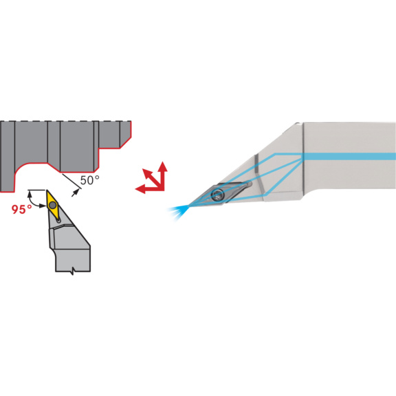 Support de plaquettes ATORN SVJCR 1616 H11 RI filetage&nbsp;1/8 - support de plaquettes SVJC à refroidissement interne, positif