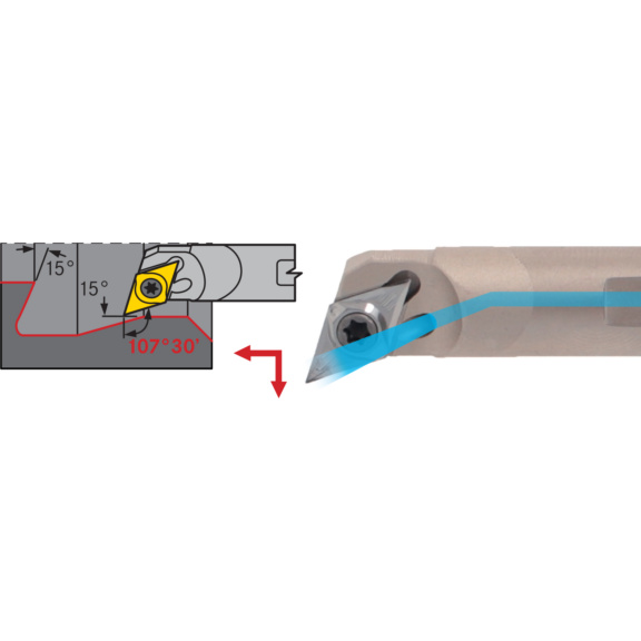 ATORN SDQC Bohrstange VHM Positiv Rechts E 12 M SDQC R/L 07 - SDQC Bohrstange VHM Positiv Rechts