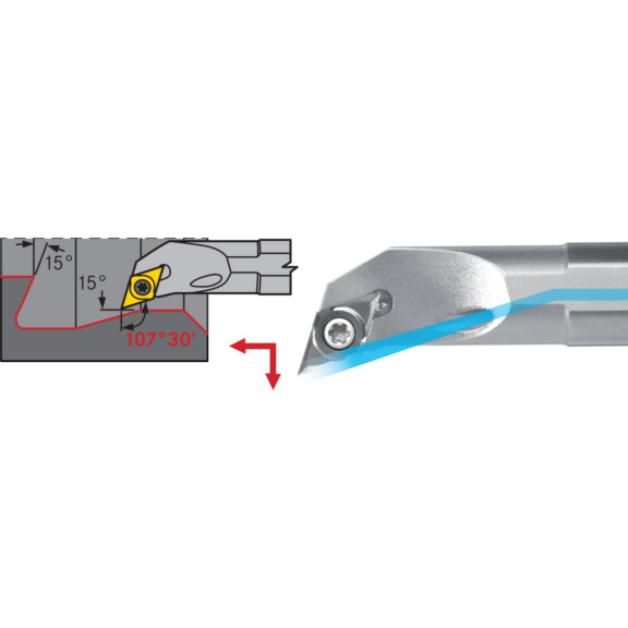 ATORN SDQC Bohrstange Stahl Positiv Rechts A 40 T SDQC R/L 11 - SDQC Bohrstange Stahl Positiv Rechts