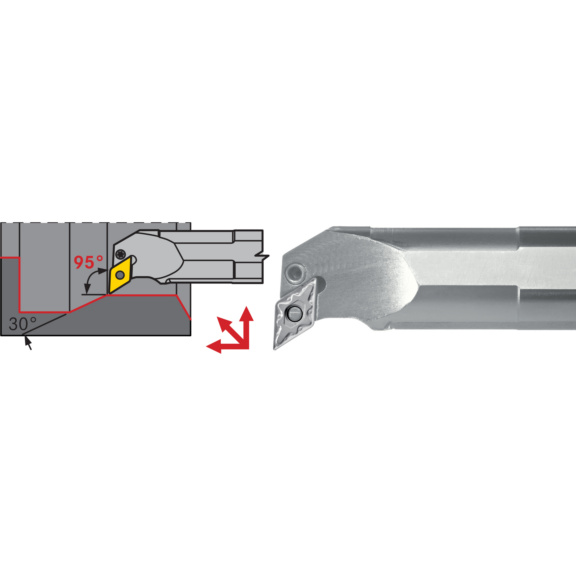 ATORN PDUN Bohrstange Stahl Negativ Rechts S 40 V PDUN R/L 15 - PDUN Bohrstange Stahl Negativ Rechts