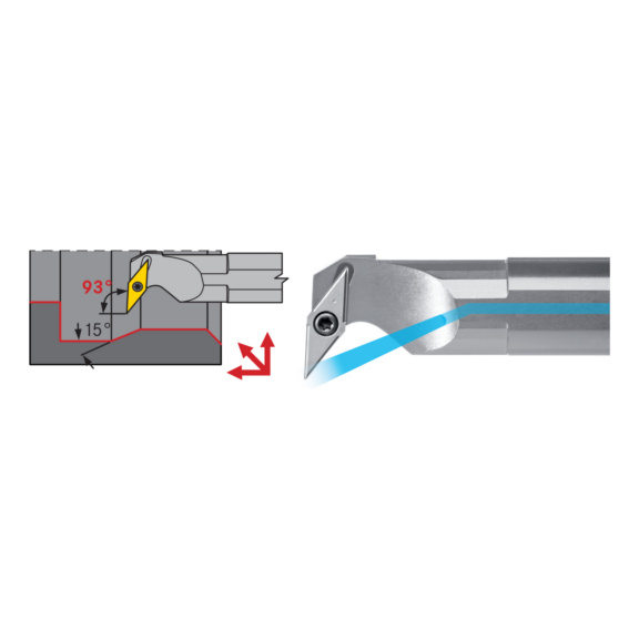 ATORN SVUC Bohrstange Stahl Positiv Links A 40 T SVUC R/L 16 - SVUC Bohrstange Stahl Positiv Links