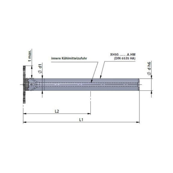 XH50.1616.060.A.HM DÜMMEL, Minimill Fräserschaft Ø16x125 - Typ XH50, Minimill Fräserschaft XL