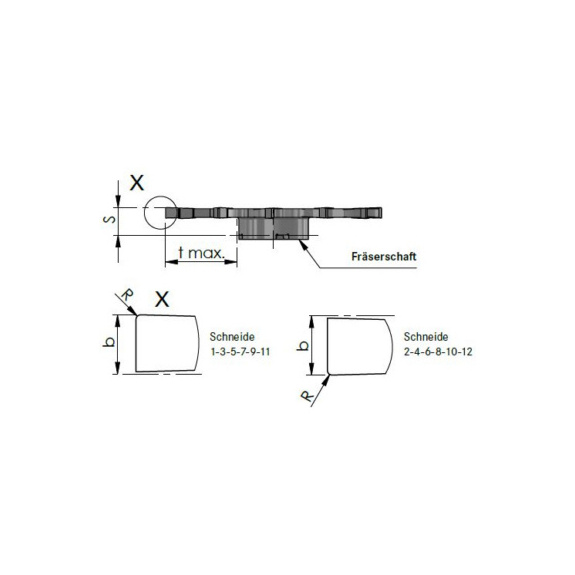 X1250.X150.01/K10F DÜMMEL, Minimill XL Schneideinsatz ØDs=50 - Typ X1250, Minimill Schneideinsatz